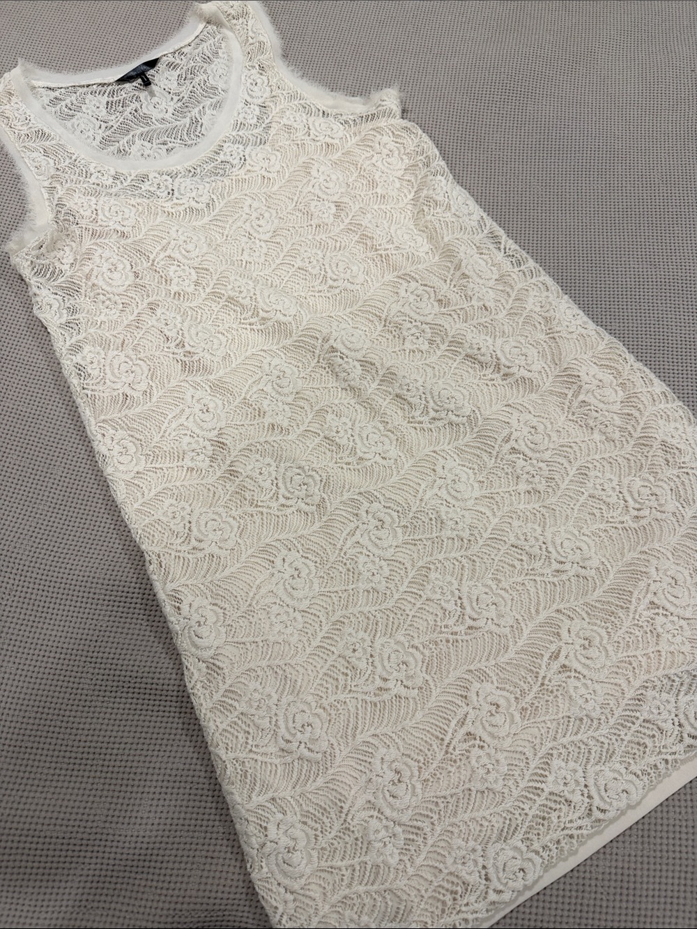 White Floral Lace Tank Dress